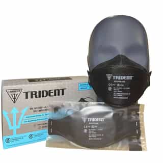 Project 3 by Trident FFP3 Black Face Mask Respirator with Head Band Straps