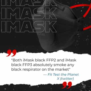 iMask FFP3 Unvalved Mask in Black - Pack of 10